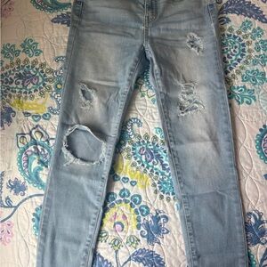 Light Blue Distressed Women Jeans